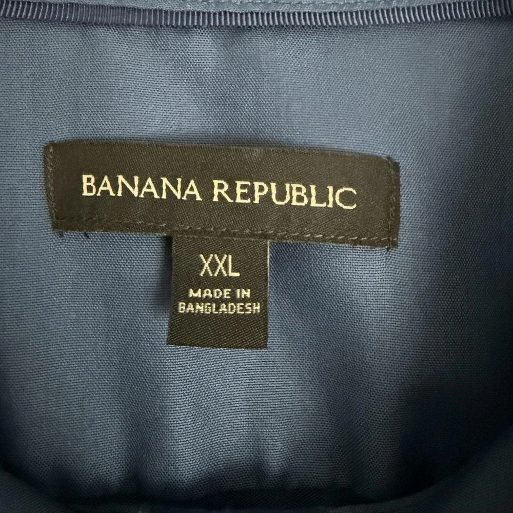 Banana Republic Button Down Mens XXL Blue Long Sleeve Cotton‎ Casual Pocket